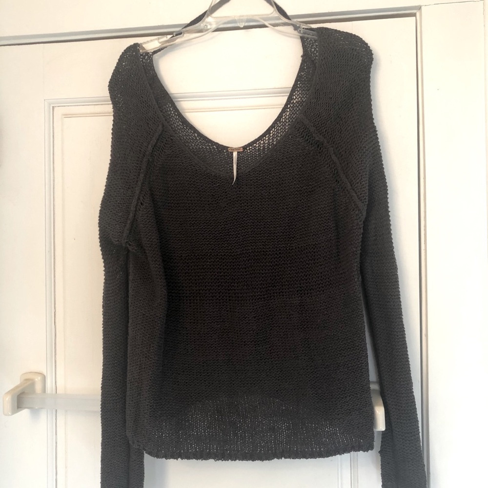 Free people gray slouchy sweater